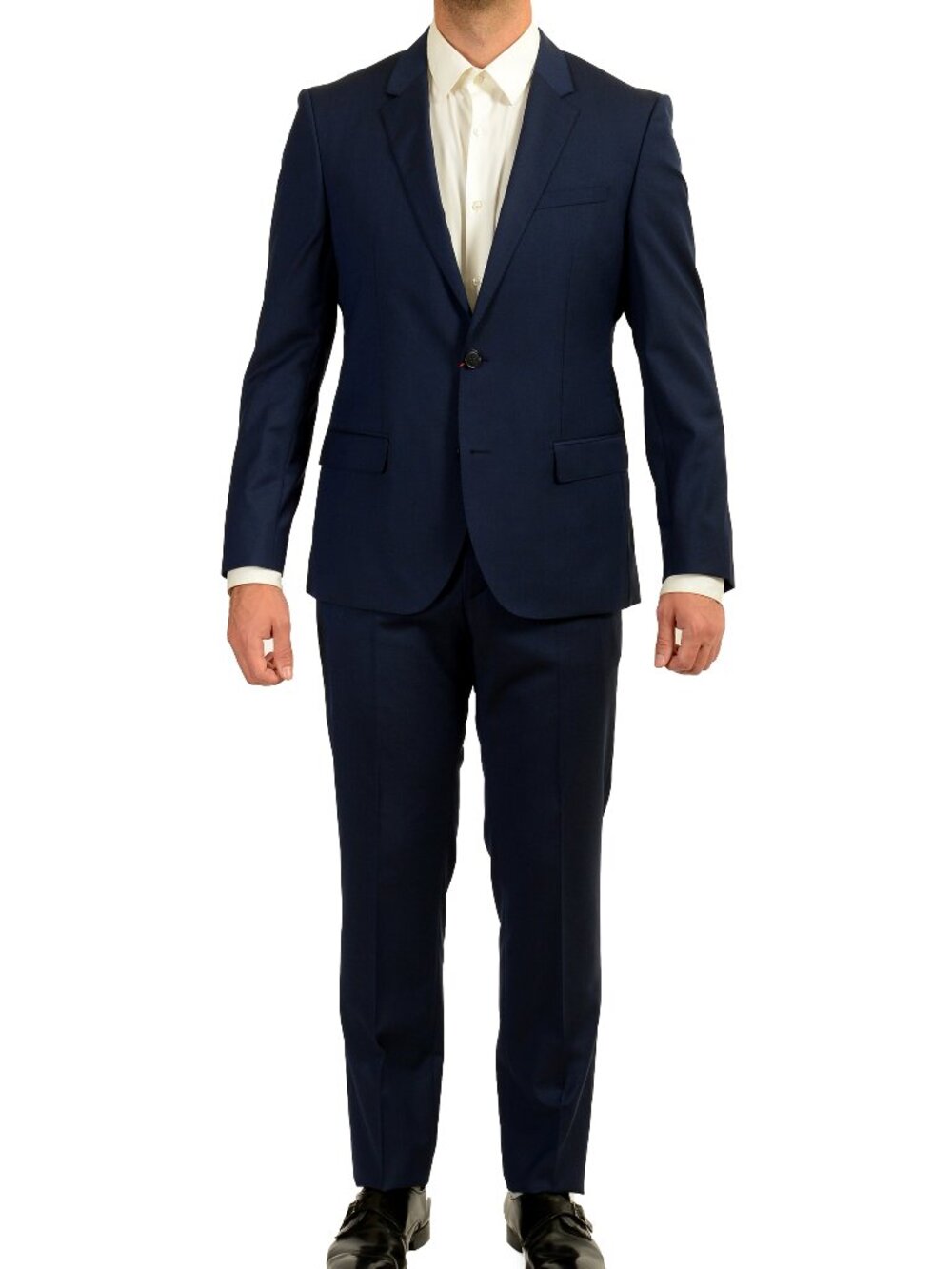 Hugo Boss Men's "C-Huge1/C-Genius" Slim Fit Blue Striped Wool Suit US 40S IT 50S